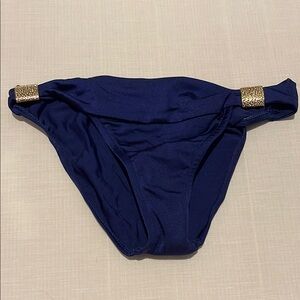 VENUS Navy Bikini Bottom with Gold Accents